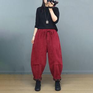 Chunky Corduroy Winter Harem Pants for Women