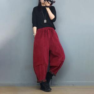 Chunky Corduroy Winter Harem Pants for Women