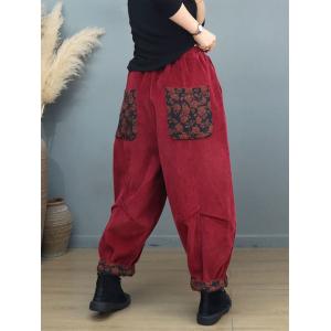 Chunky Corduroy Winter Harem Pants for Women