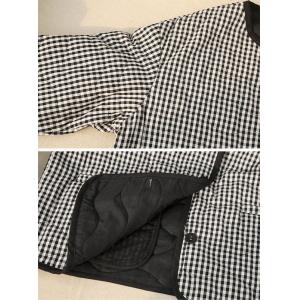 Small Black Plaids Quilted Short Coat