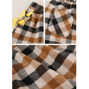 Winter Wool Blend Maxi Plaid Skirt