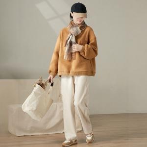 Leisure Chic Fleeced Wool Sweat Pants