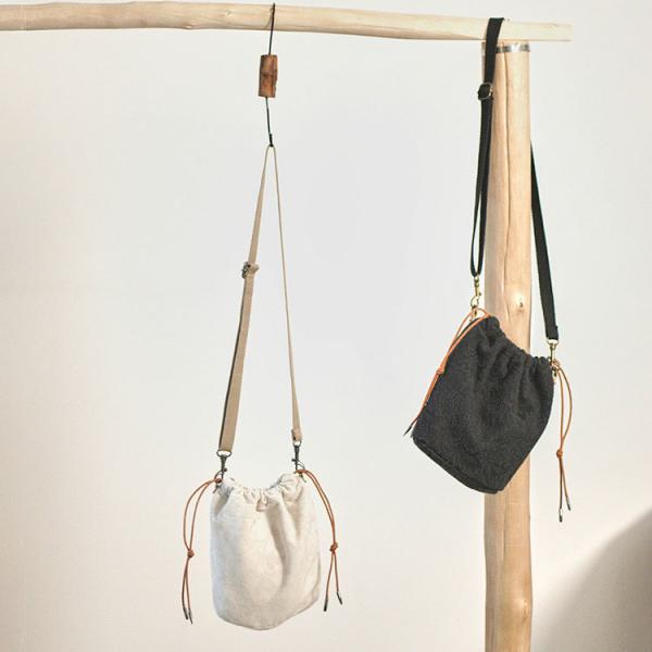 Linen Jacquard Drawstring Bucket Bag