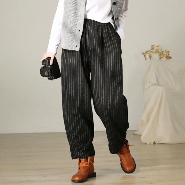 Vertical Striped Wool Dress Pants