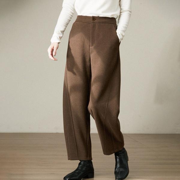 Wool Blend Straight Leg Winter Tweed Pants