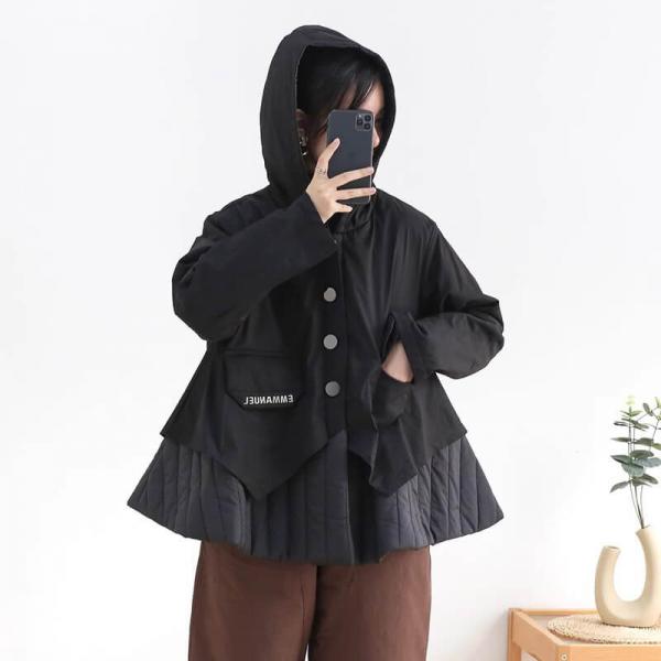 Street Style Black Designer Hooded Jacket