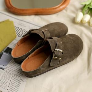 Summer Style Suede Birkenstock Shoes Womens Slip-On Slippers