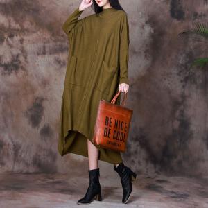 Large Asymmetrical Soft Wool Knit Dress