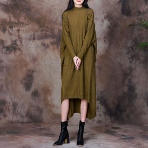 Large Asymmetrical Soft Wool Knit Dress