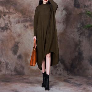 Large Asymmetrical Soft Wool Knit Dress