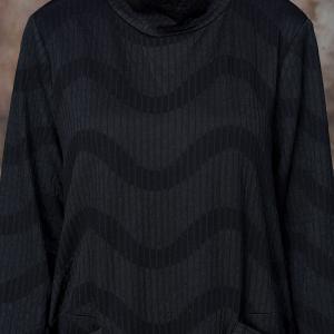 Wave Patterned Winter Turtleneck Dress