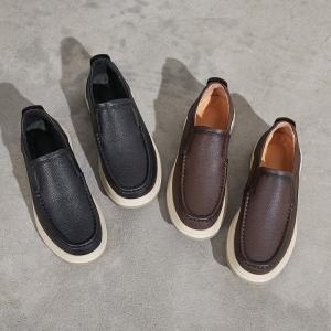 Unisex Leather Casual Comfy Slip-On Footwear