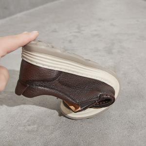 Unisex Leather Casual Comfy Slip-On Footwear