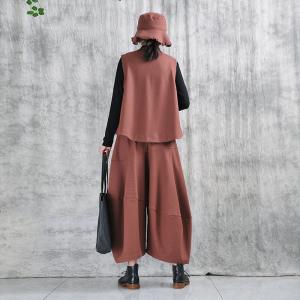 Stand Collar Frog Buttons Wool Waistcoat