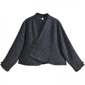 Cotton Linen Jacquard Customized Short Jacket