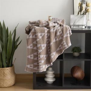 Abstract Geometric Patterned Soft Blanket