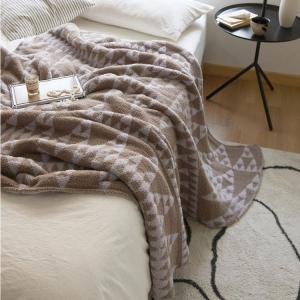 Abstract Geometric Patterned Soft Blanket