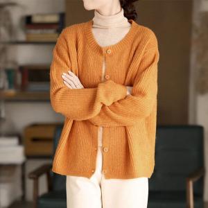 Wool Blend Soft Casual Knit Granny Cardigan