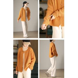 Wool Blend Soft Casual Knit Granny Cardigan