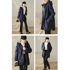 Polar Fleece Midi Tied Waist Hooded Windbreaker