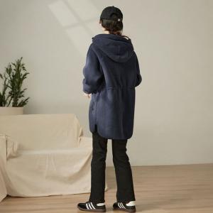 Polar Fleece Midi Tied Waist Hooded Windbreaker