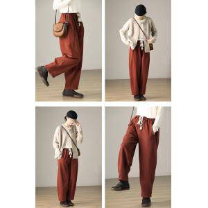 Reddish Brown Cotton Fleeced Jogging Pants