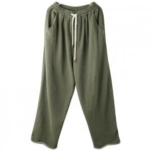 Loose-Fit Fleeced Straight Leg Sweat Pants for Women