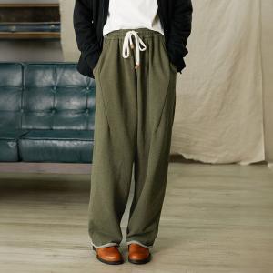 Loose-Fit Fleeced Straight Leg Sweat Pants for Women