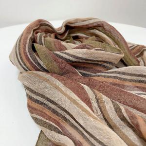 Colorful Striped Cotton Linen Fringed Scarf