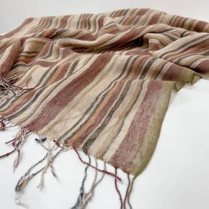 Colorful Striped Cotton Linen Fringed Scarf