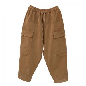 Fleeced Lining Cotton Loose Drawstring Pants