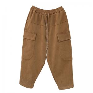 Fleeced Lining Cotton Loose Drawstring Pants