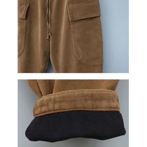 Fleeced Lining Cotton Loose Drawstring Pants