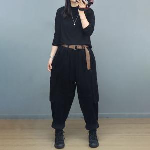 Warm Lining Wither Corduroy Carpenter Pants Women