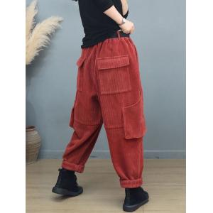 Warm Lining Wither Corduroy Carpenter Pants Women