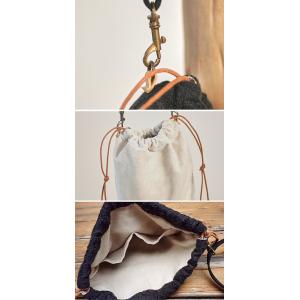 Linen Jacquard Drawstring Bucket Bag