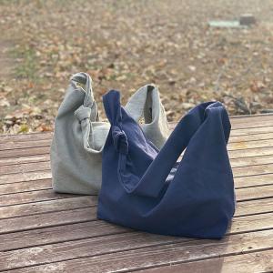 Preppy Style Cotton Solid Shoulder Bag