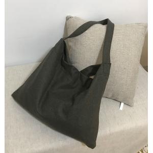 Solid Color Woolen Tweed Shoulder Tote