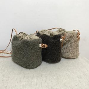 Fall Fashion Lamb Wool Designer Bucket Bag