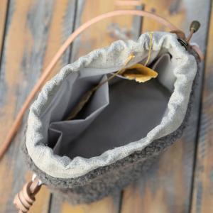 Fall Fashion Lamb Wool Designer Bucket Bag