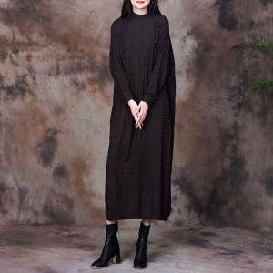 Solid Color Wool Blend  Pleated Jersey Dress