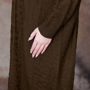 Solid Color Wool Blend  Pleated Jersey Dress