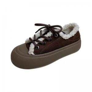 Lace Up Warm Lined Platform Wedges