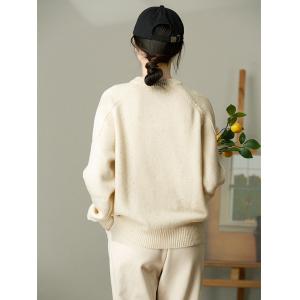 Crew Neck Oversized Sheep Wool Sweater