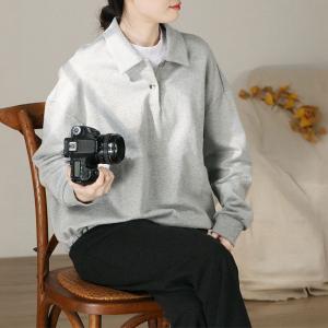 Leisure Chic Cotton Gray Polo Shirt