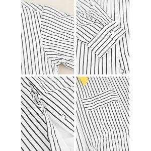 Office Casual Pinstriped Cotton BF Shacket