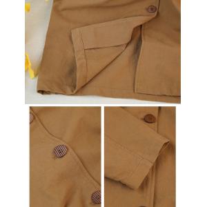 Relax-Fit Cotton Long Camel Trench Coat