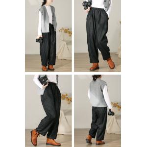 Vertical Striped Wool Dress Pants