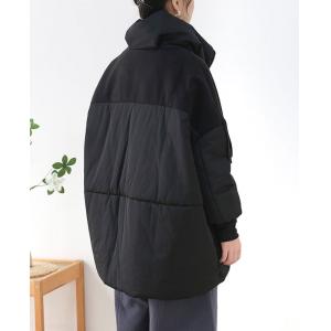 Front Zip Tassel Black Cotton Padded Coat