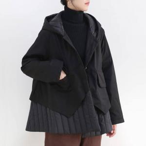 Street Style Black Designer Hooded Jacket